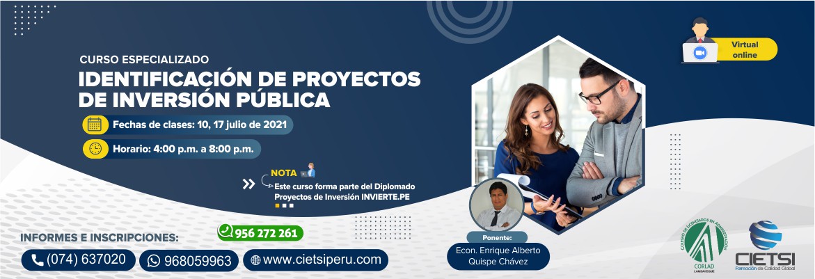 curso especializado identificaciOn de proyectos de inversiOn pUblica 2021